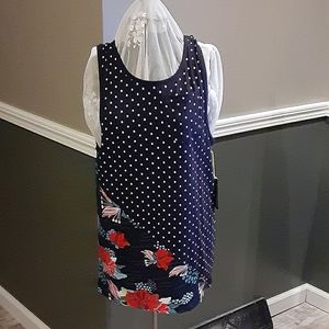 100% cotton sleeveless polka dot top